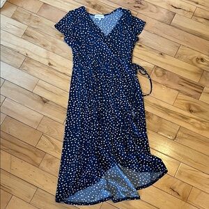 Gilli Navy High Low Dress with White Dots (maternity)